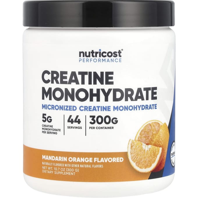 Nutricost, Performance Athlétique, Monohydrate de Créatine, Orange Mandarine, 10.7 oz (300 grammes)