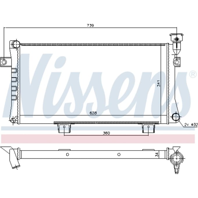 Radiator, motorkoeling NISSENS 623556