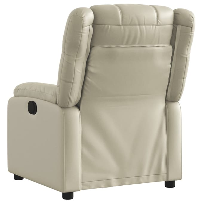 vidaXL - Fauteuil - verstelbaar - kunstleer - crèmekleurig
