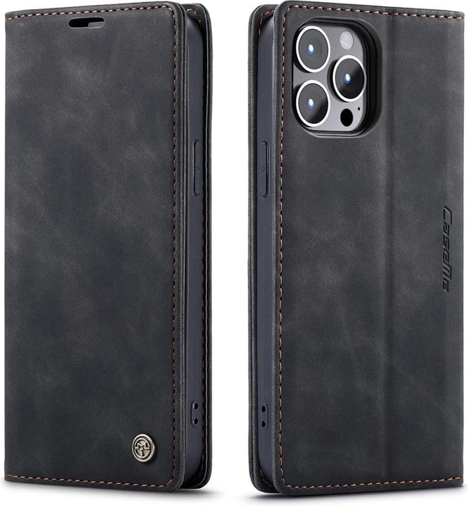CaseMe Luxe bookcase geschikt voor Apple iPhone 13 Pro Max - zwart