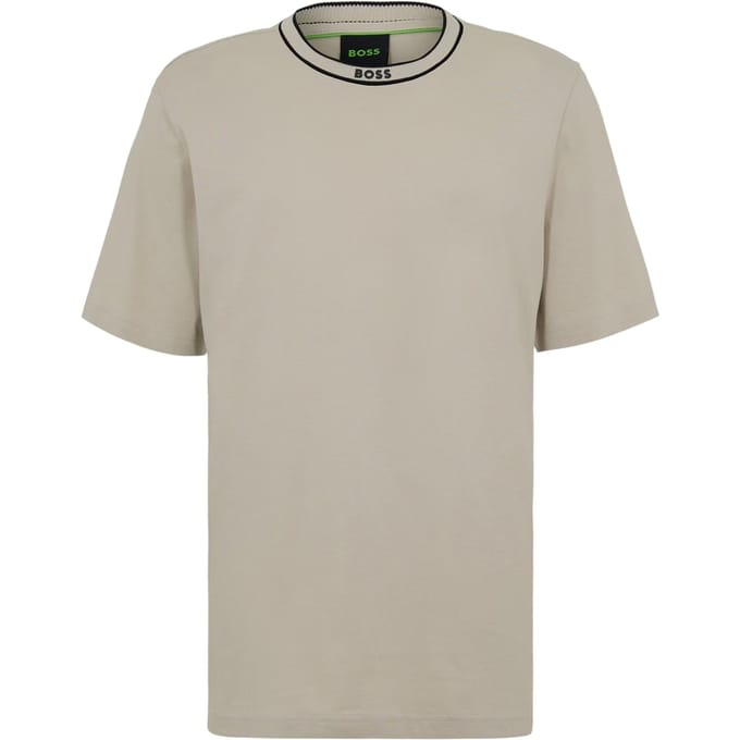 Boss Heren Crew Neck Regular T-shirt (Licht Beige)
