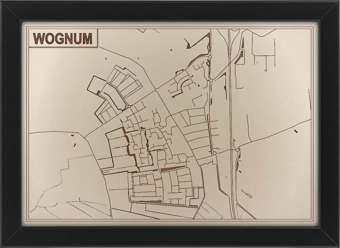 Houten stadskaart van Wognum