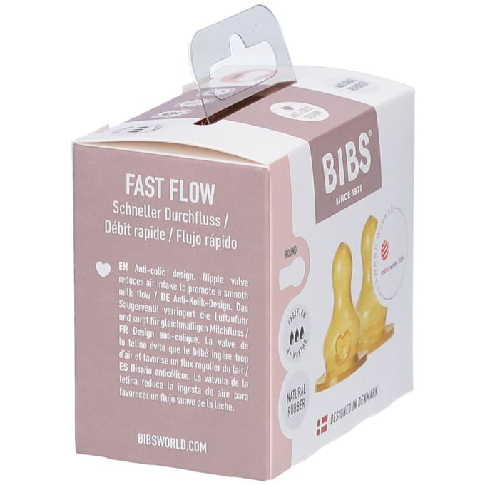 BIBS Flessenspeen - Natuurrubberlatex - 6+ mnd - Snel - 2-pack