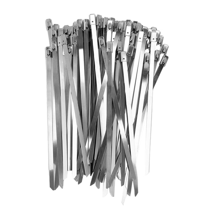 100 Stuks Kabelbinder Roestvrij Staal Slang Zip Tie Zelfvergrendelende Set Kit voor Draadlijn Type A