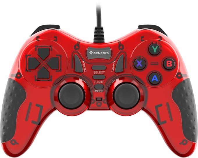 Genesis - NJG-1425 - Game controller - Gamepad - Mangan 200 - Bedraad -PC - Rood/Zwart