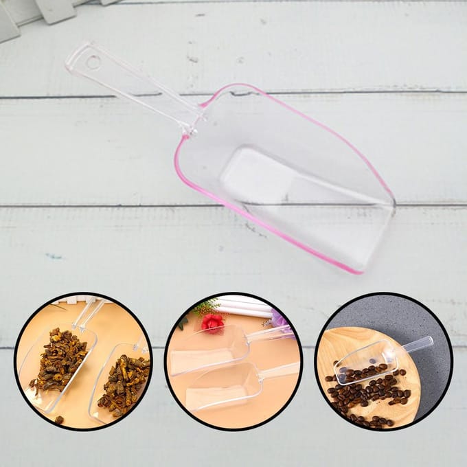 6 STUKS Mini Plastic IJsscheppen IJsscheppen IJsschep Voor Verjaardagsfeest Bruiloft Dessertscheppen Graan Bloem Multifunctionele Schep white