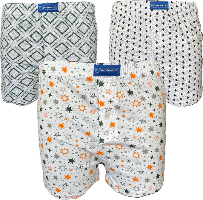 Embrator 3-pack mannen Boxershort Loose Fit katoen 2XL