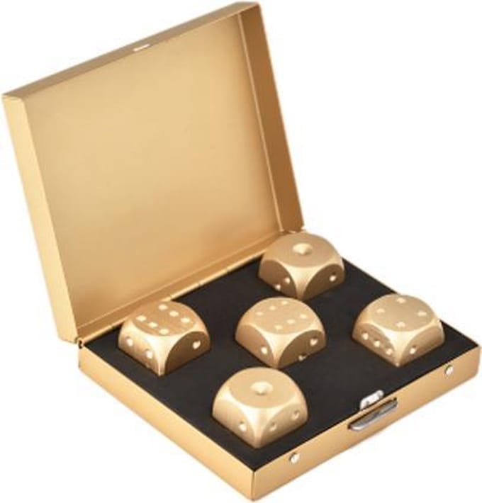 Sitna Gouden Dobbelstenen - Luxe spel dobbelstenen met opbergdoos