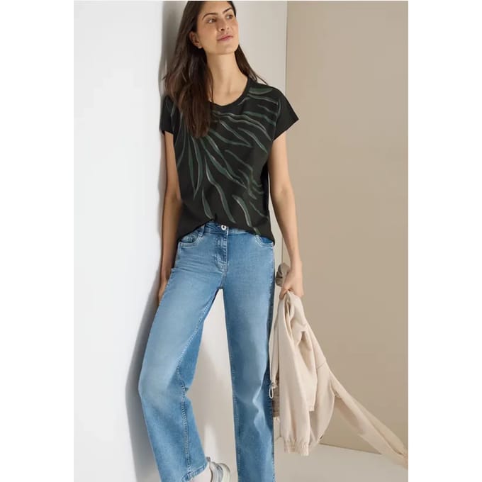 Shirt met ronde hals en frontprint