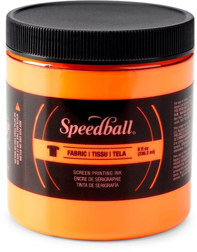 Fabric ink fluo orange screen printing -Speedball