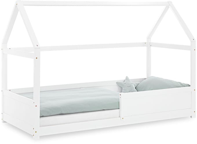 Homestyle4u Kinderbed - 90x200 cm - Wit - Huisbed - met lattenbodem