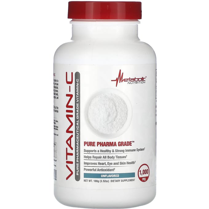 Metabolic Nutrition, Vitamine-C, Ongezoet, 1.000 mg, 3,52 oz (100 gr)
