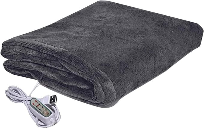 Verwarmde Deken - Elektrisch Kussen - Extra Warmte - 3 Warmtestanden - 81 x 45 cm - Grijs