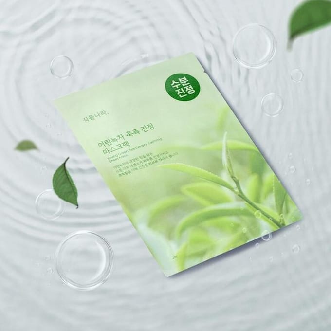[Shingmulnara] Young Green Tea Watery Calming Sheet Mask 20ml*10EA beige