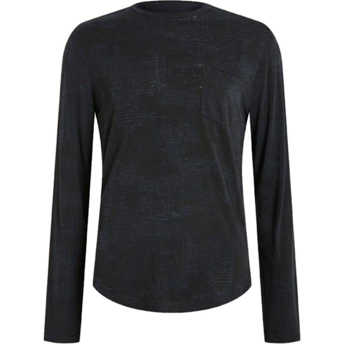 John Varvatos Atkins Ls Chipped Wall Printed Burnout C Officer Blue Größe: S | Longsleeves Outlet | Herren | Blau