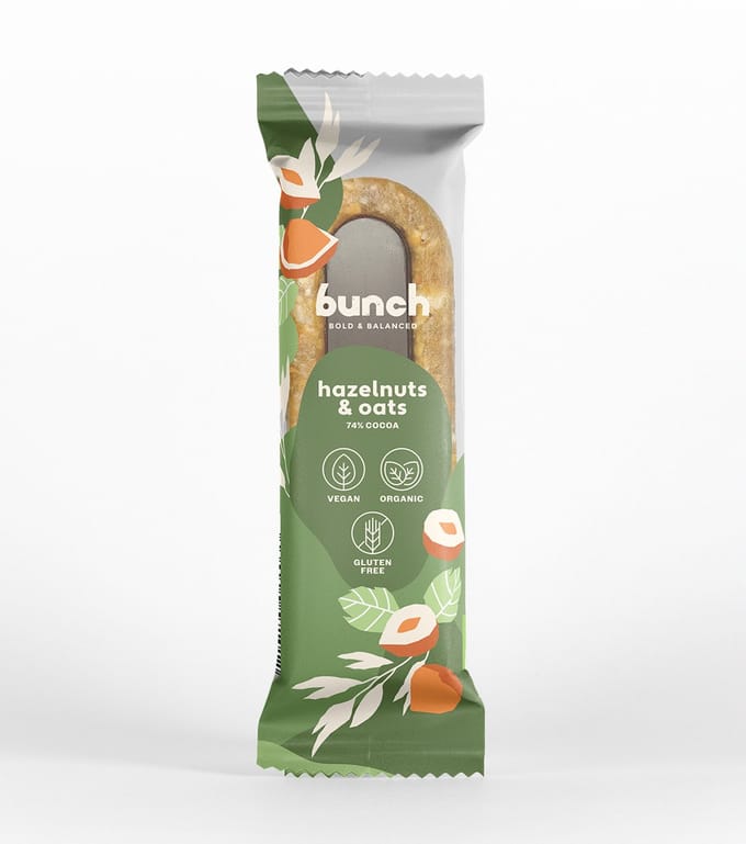 BUNCH Bio dadelreep hazelnoot & haver 18x 38gr