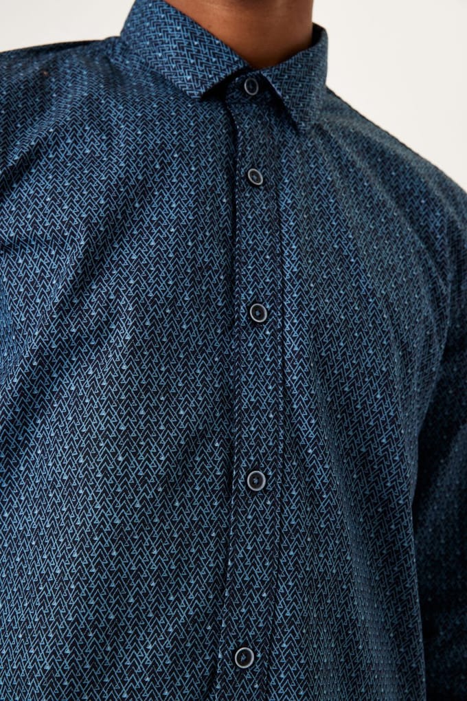 GARCIA Heren Overhemd Blauw - Maat M