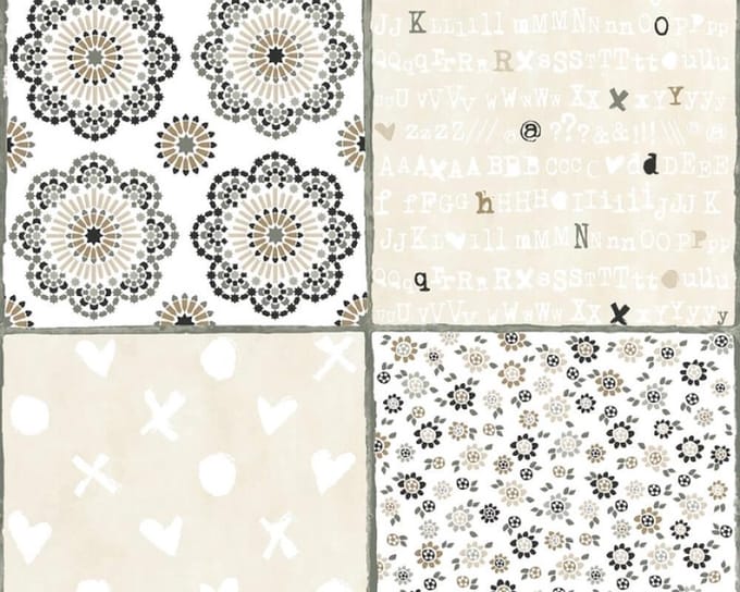 PATCHWORK TEGEL BEHANG - Beige Grijs Wit - AS Creation COZZ