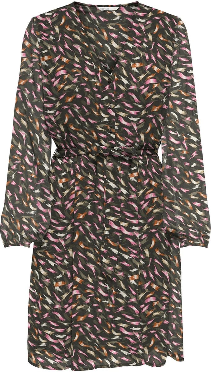 ONLY ONLSLOANE L/S SHORT DRESS CS PTM Dames Jurk - Maat M