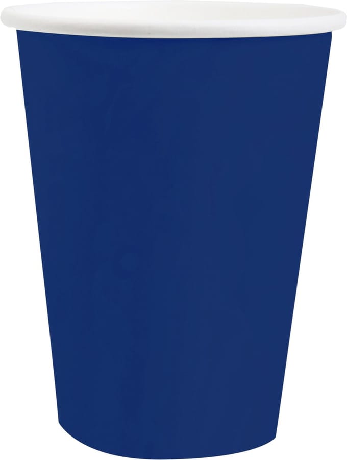 Santex feest/verjaardag bekertjes - 10x stuks - karton - kobalt blauw - 270 ml