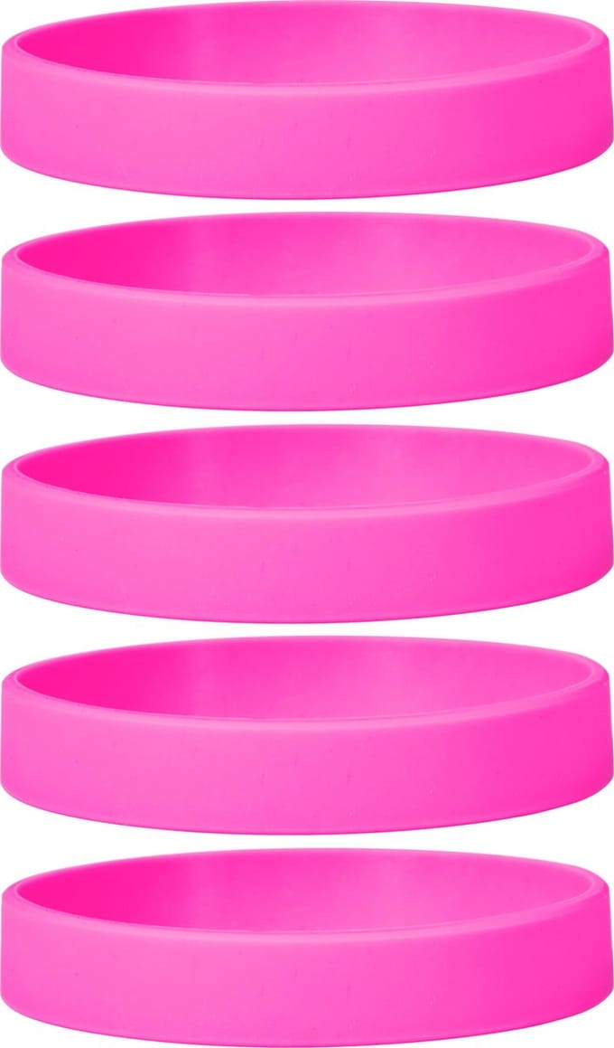 Dinilu - 30 x Siliconen Armbanden Roze - voor Volwassenen