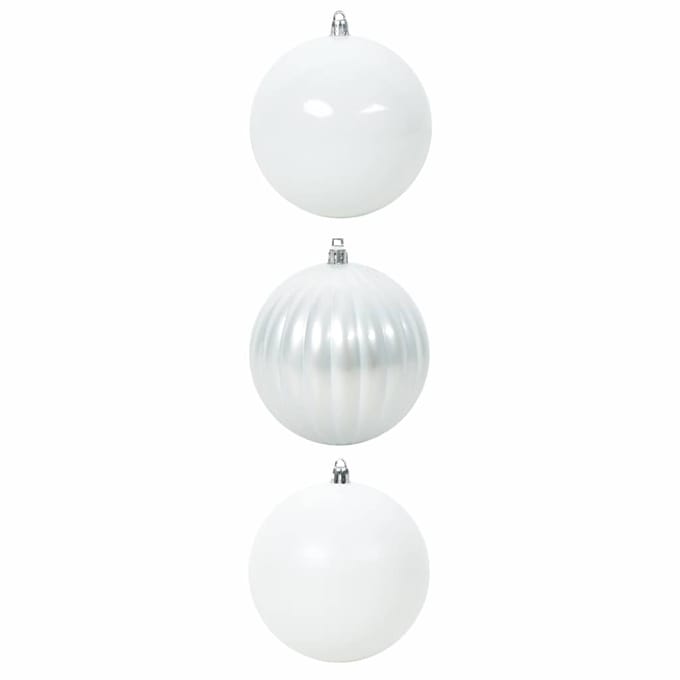 vidaXL - Kerstbal - Set - XXL - 3 - st - Wit - Ø - 25 - cm - Kunststof
