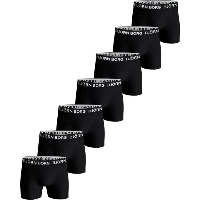Björn Borg Cotton Stretch boxers - heren boxers normale lengte (7-pack) - zwart
