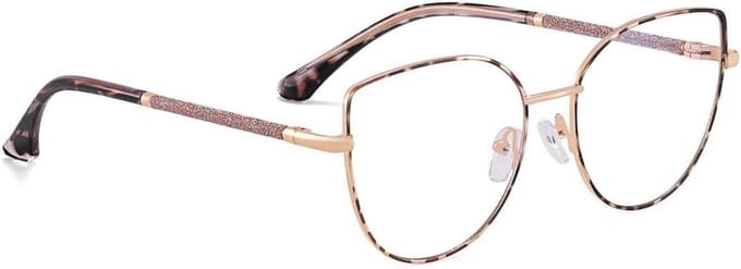 Dames Bril - Blauw Licht Bril - Scherm Tijd - Kat Oog Frame - 135 mm Breed - Zilver