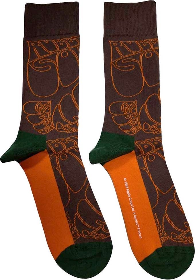 The Beatles - Rubber Soul Text Outlines Repeat Sokken - Multicolours