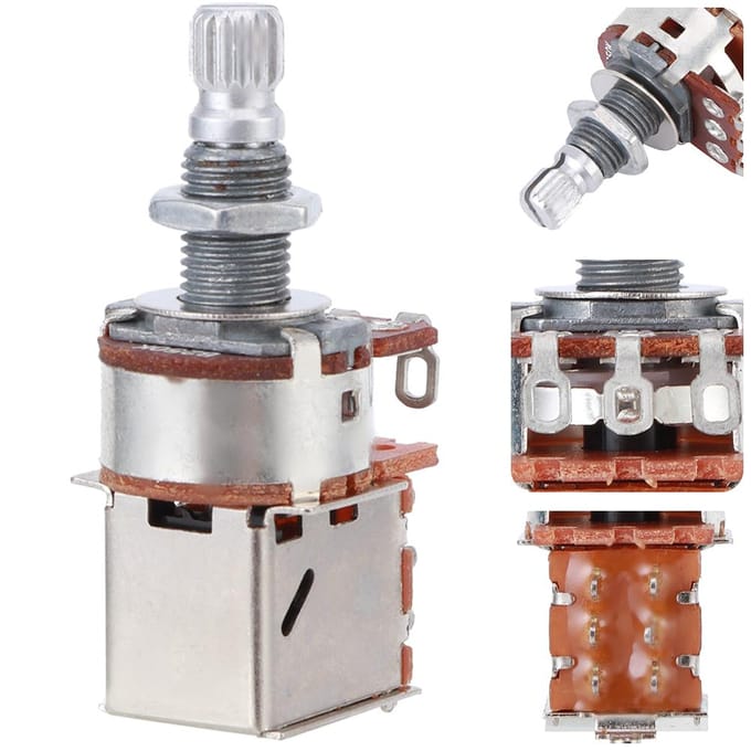 Gitaar toonregelaar potentiometer elektrische gitaar basgitaar push-pull 18mm aslengte a500k zilver zilver