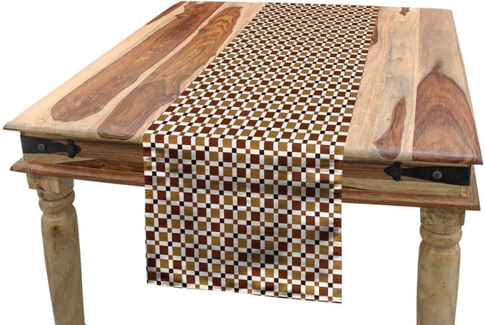 ABAKUHAUS Tafelloper – Aardetinten 40x180 cm – Polyester, wasbaar op 40°C
