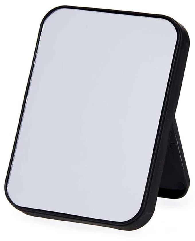 Make-Up Spiegel Kunststof XL - 20CM - Zwart