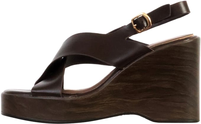 Sandalen met plateauzool en bandje van R and BE
