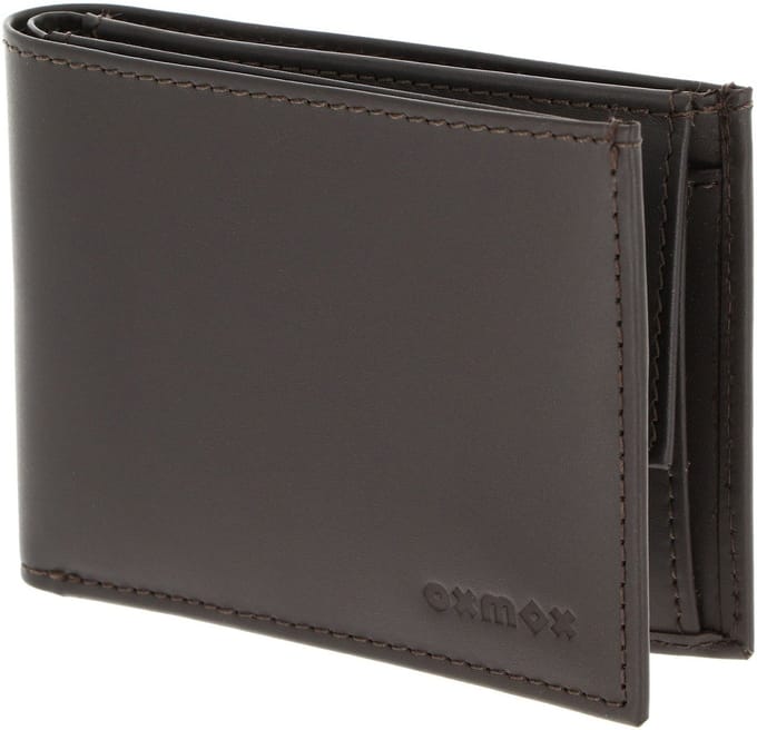 oxmox Leren portemonnee Leather RFID Protect Pocketbörse Pure 2.0 Embossed Brown donkerbruin