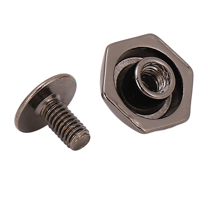20PCS Rivets Pyramide Hexagonale Alliage de Zinc Traitement par Électroplacage Rivets de Réparation de Ceinture en Cuir avec PH or