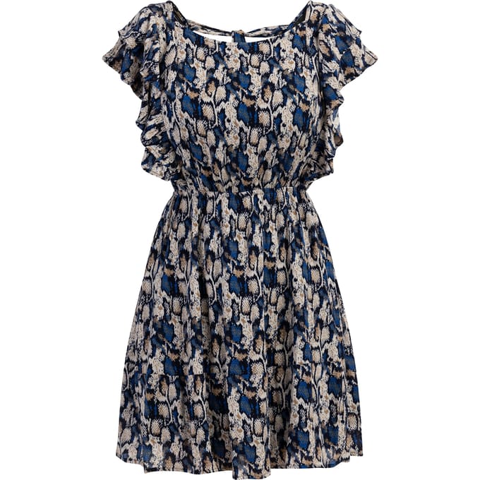 Faina Jurk Dames Blauw Veelkleurig