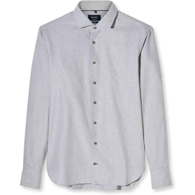 OLYMP Signature Casual Overhemd, Tailored Fit, Kent, Lichtgrijs