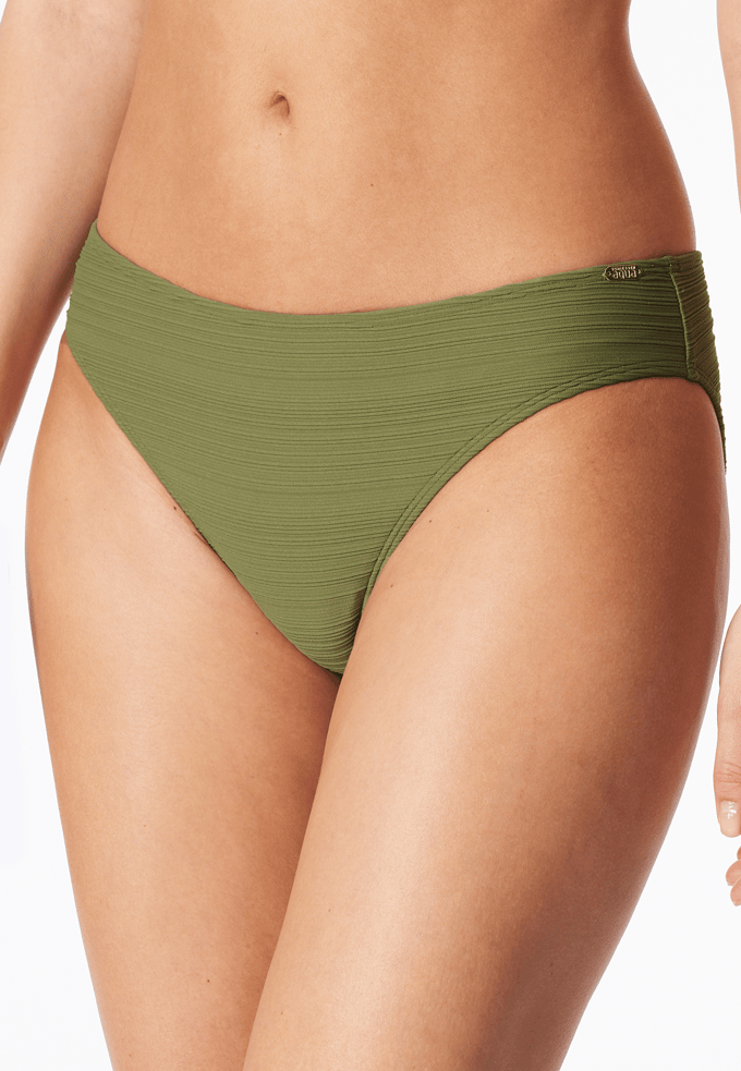 Bikinibroekje met strepen, olijfgroen - aquablauw 36