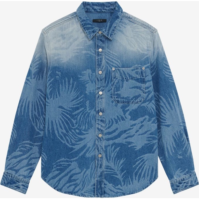 IRO Paris Kopin Overshirt Laser Denim Maat: L | Casual Overhemden Outlet | Heren | Blauw