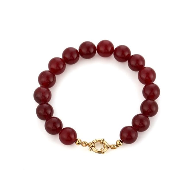 Bijoutheek Armband (Sieraad) Kralen Stenen Bordeaux