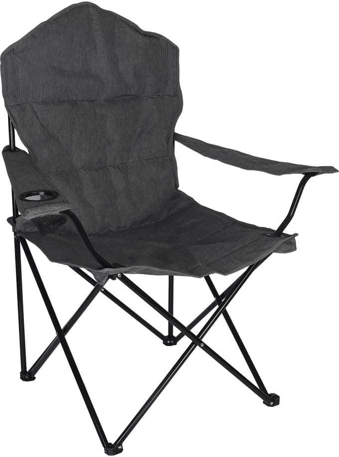 Campingstoel opvouwbaar - met bekerhouder en tas - grijs