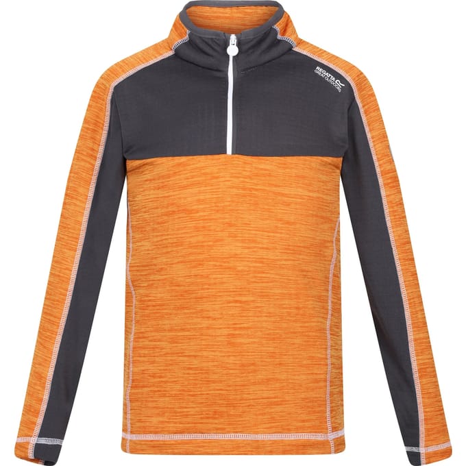Regatta Kinderen/Kinderen Hewley Recycled Half Zip Fleece Top (Oranje peper/Grijs)