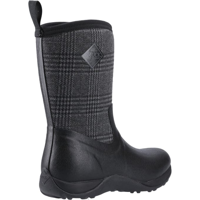 Muck Boots Arctic Weekend Rubber Dames Zwart/Geruit Winter Halflange Laarzen