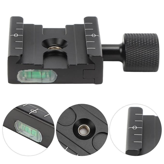 50mm Aluminiumlegering Universele Balhoofd Snelkoppelingsplaat Klem Snelle Conversie black