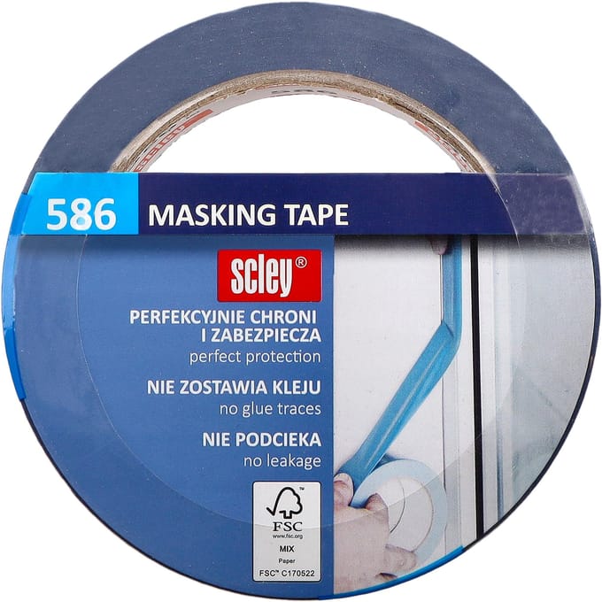 Scley Blauwe SchilderTape 30mm x 33m - Ideaal voor Delicate Oppervlakken