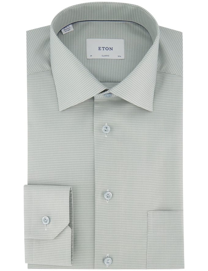 business overhemd Eton Classic Fit groen