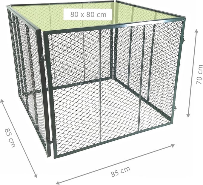 Metaal Compostbak 80 x 80 x 70 cm - Duurzaam, Handige Composteer Oplossing voor Tuin Afval - 448 L Volume
