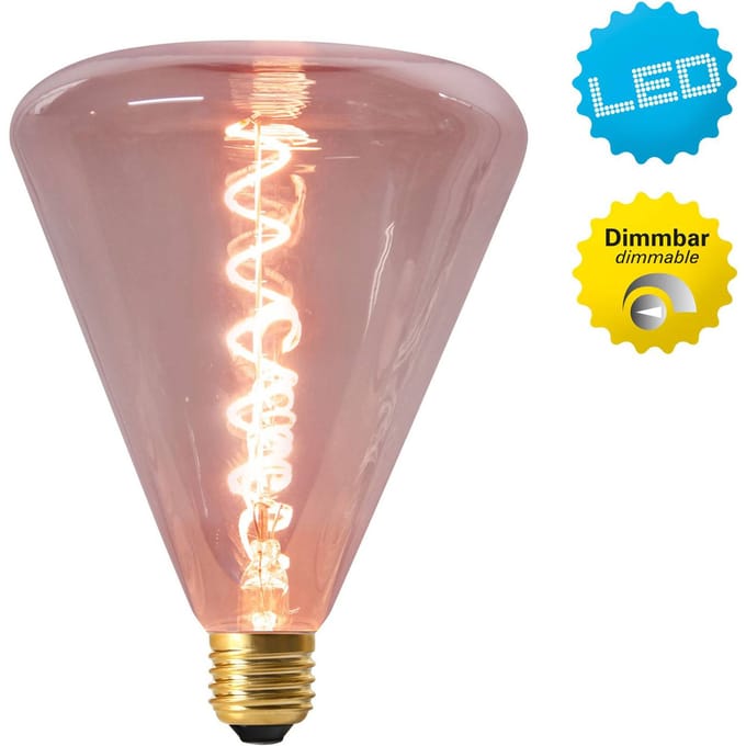 LED-lamp "Dilly" E27 Rood/Roze Dimbaar 4 Watt Diameter 14,5cm Hoogte 19cm