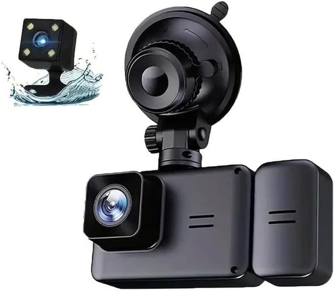 Auto Dashcam - Voertuig Recorder - Veilige Ritten - Drievoudige Camera - 2 Inch Display - Zwart