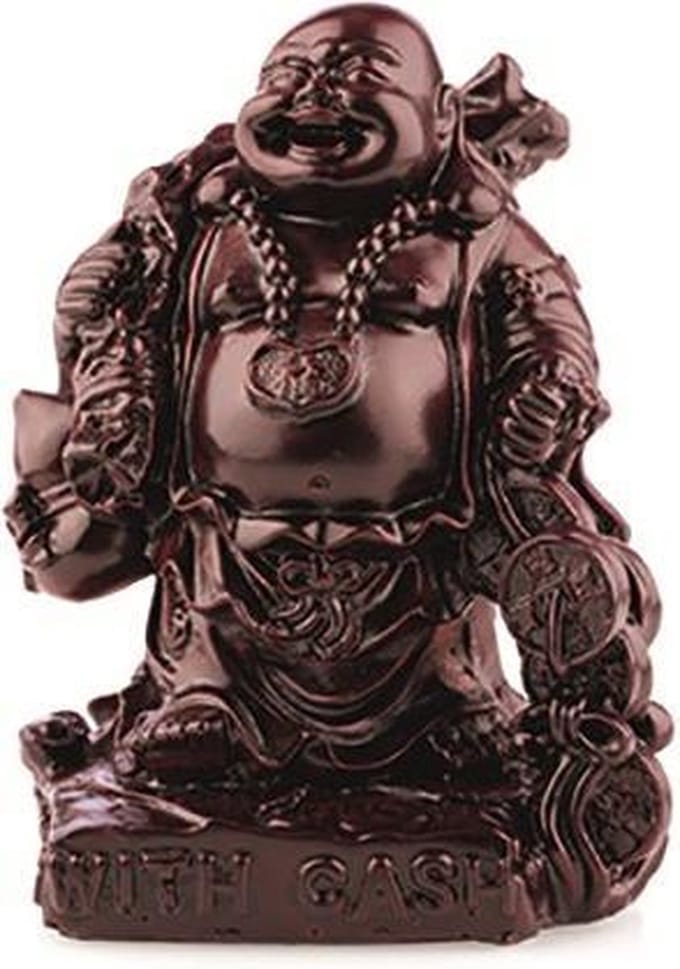 Boeddha rood 15 cm, with cash